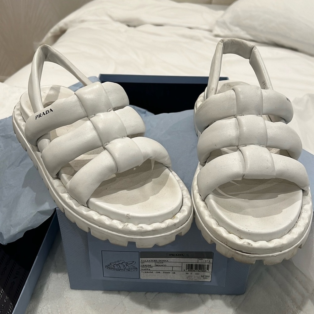 Prada white sandals